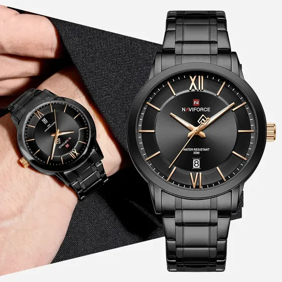 Reloj Naviforce Para Hombre De Acero Con Correa De Negocios