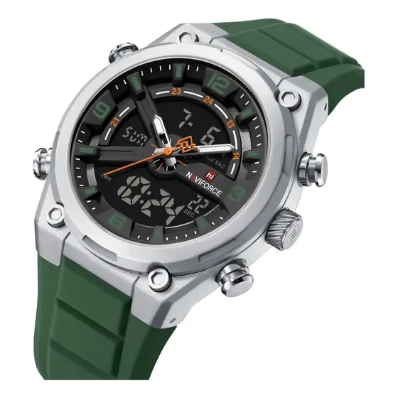 Naviforce Casual Deportivo Lujo Pantalla Doble Reloj Hombre