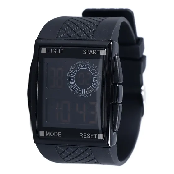 Reloj Digital Con Correa De Piel Sintética, Deportivo, Resis