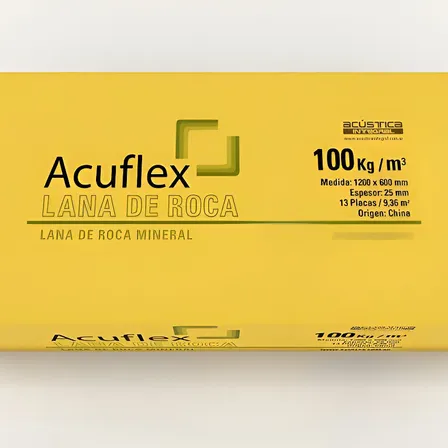 Lana De Roca Mineral Acuflex 1.20x60x25mm/100kgm³ Pack X6 U Marrón