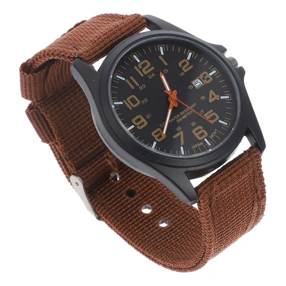 Reloj De Pulsera De Cuarzo, Reloj De Pulsera De Nailon Tejid