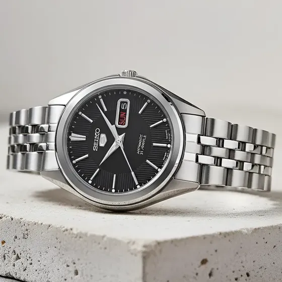 Reloj Automático Seiko 5, Tamaño 38 Mm, Reloj De Cuarzo  Silver Prata