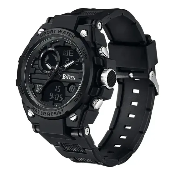 Reloj Hombre Cronógrafo Deportivo Doble Huso Horario Led