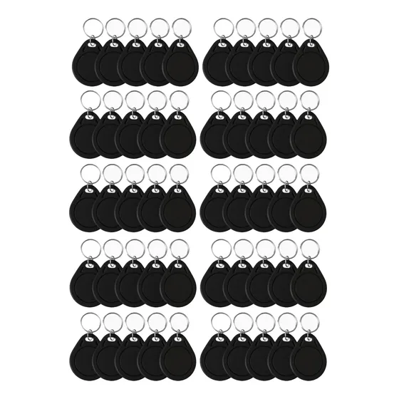 Tag Rfid 125khz Codigo Fijo Llavero Proximidad Pack X50 Negr