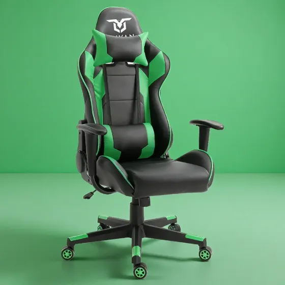 Silla Gamer Pc Dyvan R7 Ergonomica Reclinable De Escritorio Verde