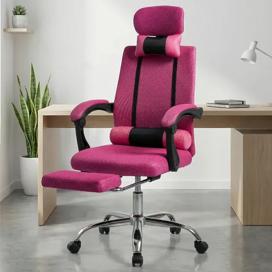 Silla Oficina Ergonomica Escritorio Pc Reclinable Dyvan 210 Rosa