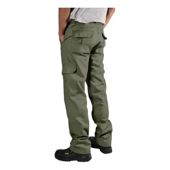 Pantalon Cargo Gabardina Trabajo Uniforme Bolsillos Reforzad