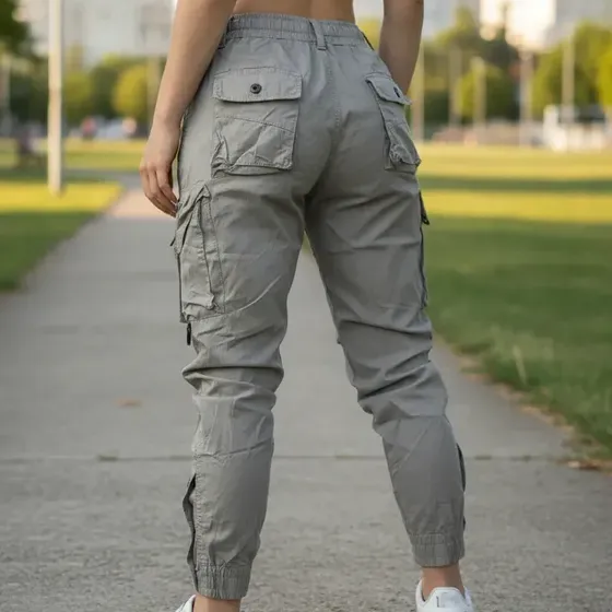 Pantalon Cargo Mujer Jogger Gabardina Elastizada Irun