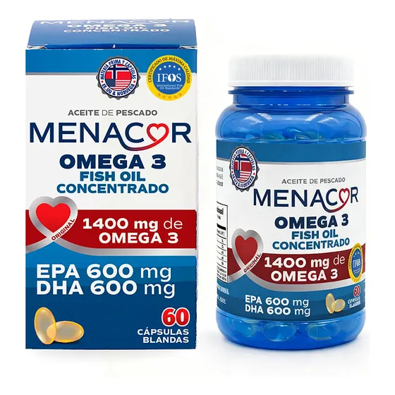Menacor Omega 3 Aceite De Pescado X60 Cápsulas