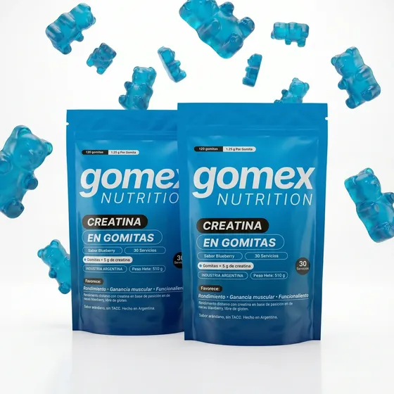 Gomitas De Creatina Gomex 2 Paq. De X 120u. 5g Rinde 2 Meses
