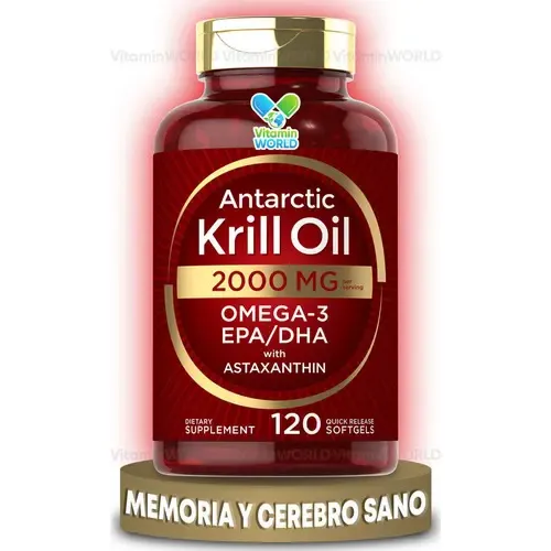 Aceite de krill antártico Carlyle Omega 3 en cápsula Sin sabor de 120 un