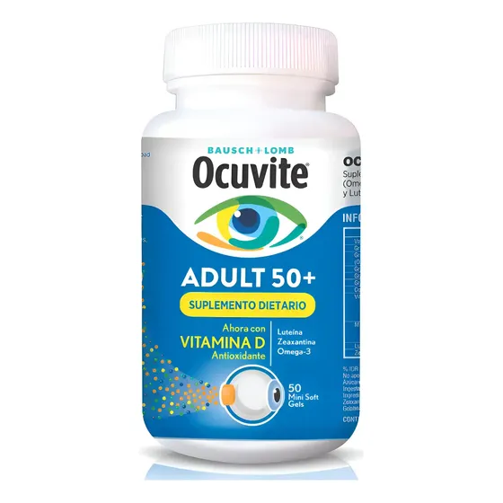 Vitaminas Ocuvite Cápsulas Suplemento Nutricional Salud Ocular 50 Uds