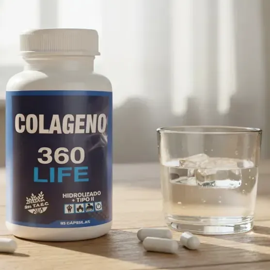 Colágeno 360 Life 90 Caps. Hidrolizado + Tipo Il + Vita C