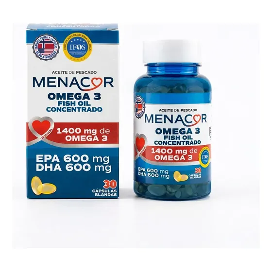 Menacor Omega 3 Aceite De Pescado Concentrado X 30 Capsulas.
