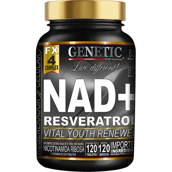 60 Días Vitalidad Nad+ Resveratrol Complex Longevity Genetic