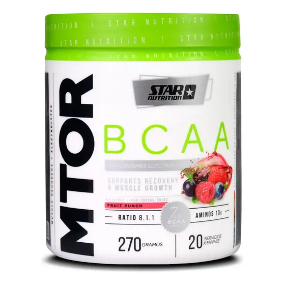 Mtor Bcaa 270 Gr Formula Mejorada Star Nutrition Sabor Fruit Punch En Polvo
