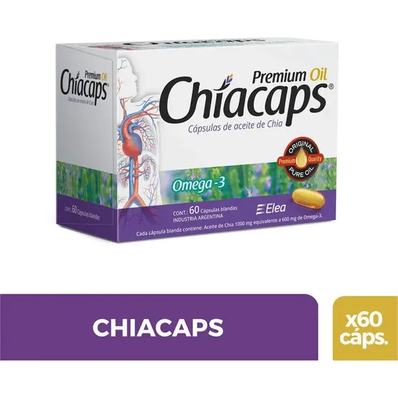 Omega 3 Elea Premium Chiacaps en cápsula Sin sabor x 60g de 60 un