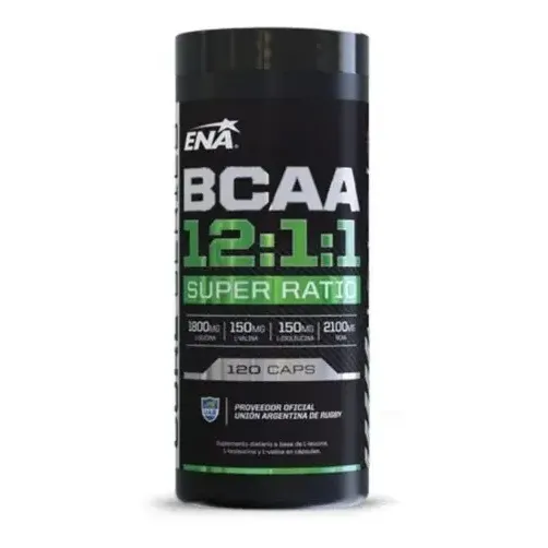 Aminoácidos BCAA 12:1:1 ENA Sport 120 Cápsulas Sin Sabor