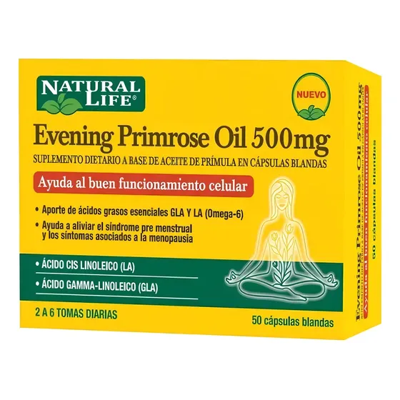 Aceite De Onagra 500mg Natural Life X50 Cápsulas Blandas