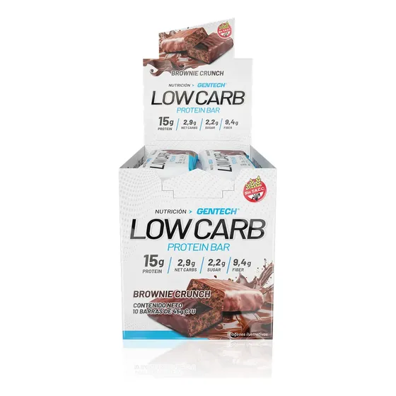 Barra de proteína Gentech Nutrición Low Carb sabor Brownie crunch x 45g 10 un