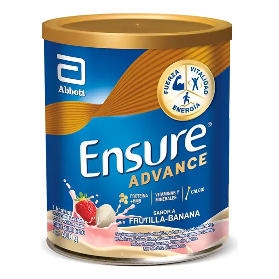 Ensure Advance Lata En Polvo Sabor Banana/frutilla 400g