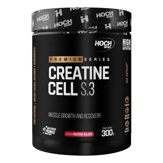 Creatina monohidratada HochSport Cell S.3 en polvo sabor Frutos rojos x 300g