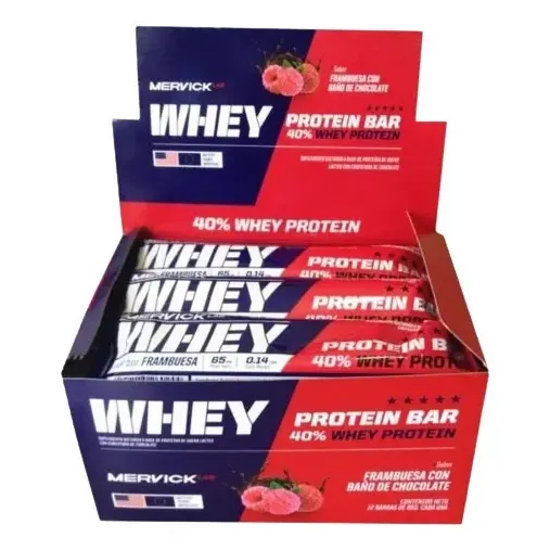Barra de proteína MervickLab Fitness Whey sabor Frambuesa 12 un x 65g