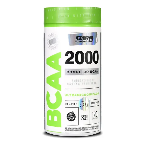 Bcaa 2000 120 Caps Star Nutrition Aminoácidos Ramificados