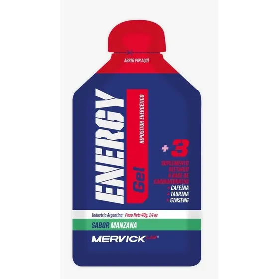 Suplemento En Gel Mervicklab Energy Energetico Sabor Manzana En Caja De 480g