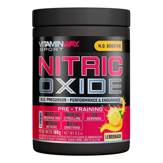 Oxido Nitrico 180gr Vitaminway Sabor Limon