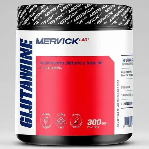 Glutamina X 300g Recuperación Y Masa Muscular Mervick