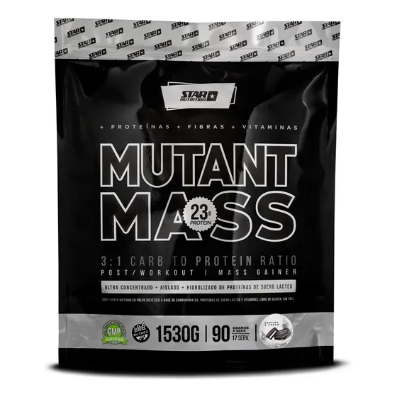 Mutant Mass Bolsa Ganador De Peso 1,5kg Star Nutrition Sabor Cookies & cream En Polvo