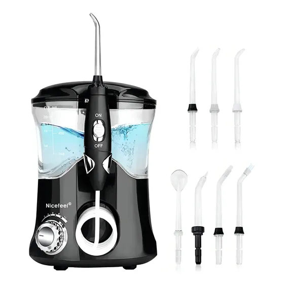 Irrigador Bucal Familiar Nicefeel FC169 de 600 mL con 7 Picos y 10 Niveles de Presión