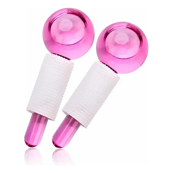 Masajeador Facial Ice Balls Frío Crioterapia Par Rosa