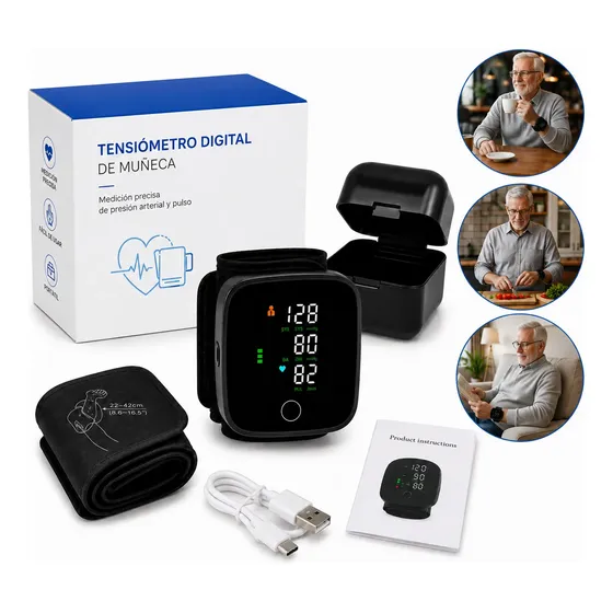 Tensiómetro Digital Muñeca Presión Arterial Recargable Usb