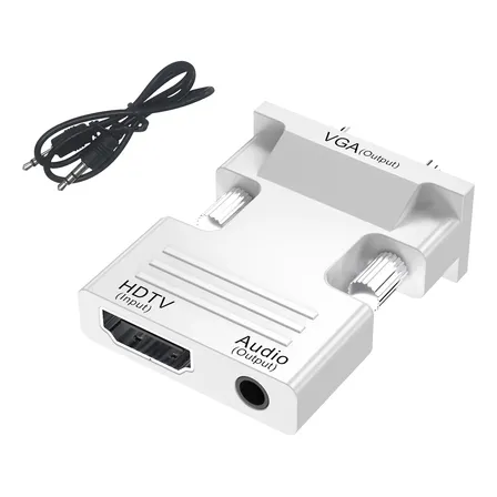 Adaptador Convertidor Hdmi A Vga 1080p Con Salida De Audio