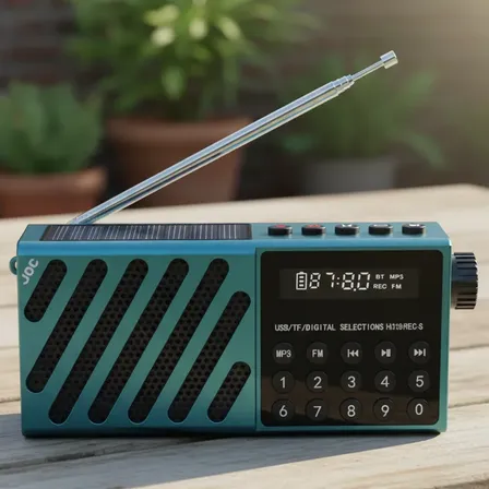 Radio Portátil Fm Bluetooth Usb Tf Recargable Azul