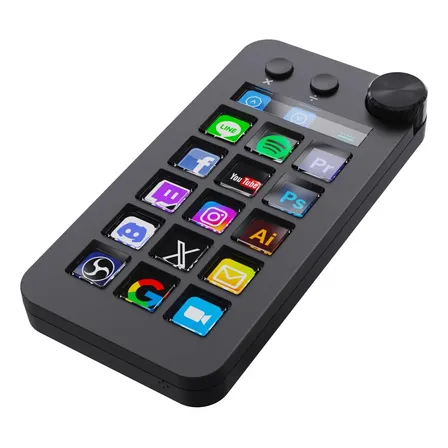 Stream Deck Visual Keyboards Lcd Button 15keys For Pc Negro