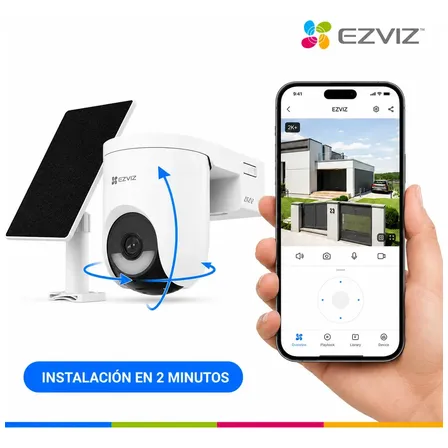Cámara De Vigilancia Ezviz Hb8 Lite 4mp 4g/wifi Panel Solar Blanco