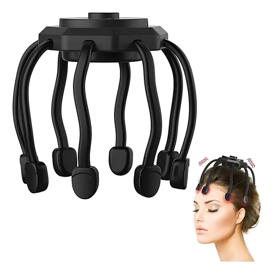 Masajeador De Cabeza Portátil 8 Modos Vibración Negro