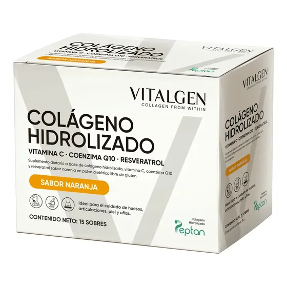 Suplemento en polvo ENA Sport Proteínas de Vitalgen sabor naranja x 12g