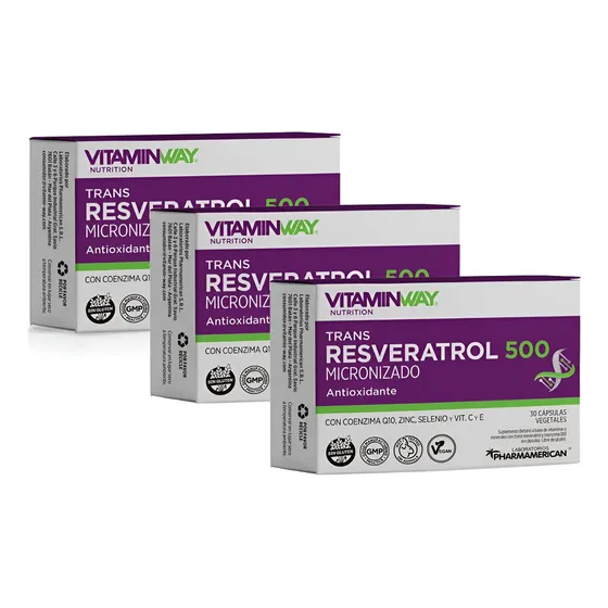 Trans Resveratrol 500 X30 Caps - Vitamin Way- ( Pack X3)