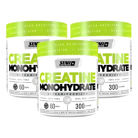 Combo Star Nutrition Creatina Monohydrate 300 G X 3 Und Sin sabor