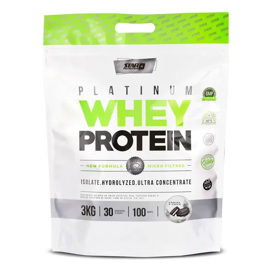 Whey Protein Star Nutrition 3kg Sabor Cookies and Cream Aumento de masa