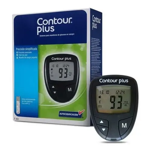 Contour Plus Glucometro De Bayer Kit Medidor Color Negro