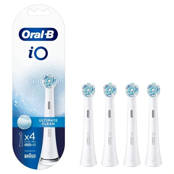 Io Series Ultimate Clean Electric Brush Heads, 4 Count,white