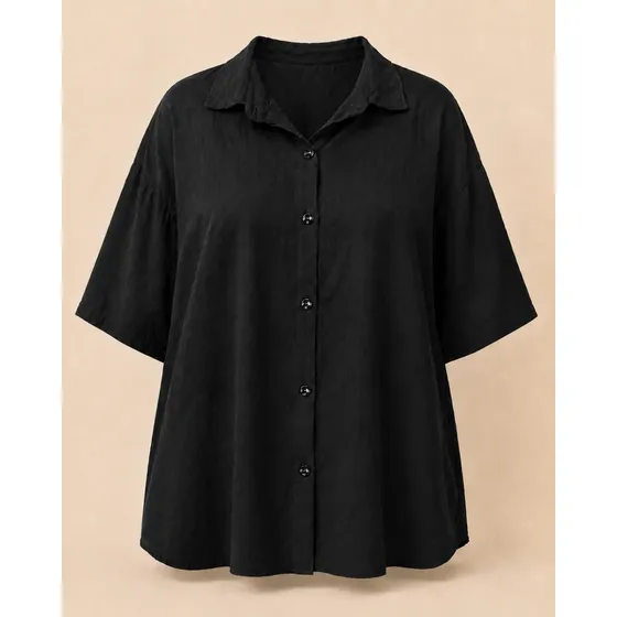 Camisa Lino Mujer Talles Grandes Manga Corta