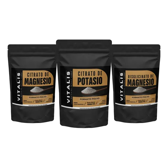 Combo Vitalis Citrato+ Bisglicinato Magnesio+ Potasio 3x 1kg