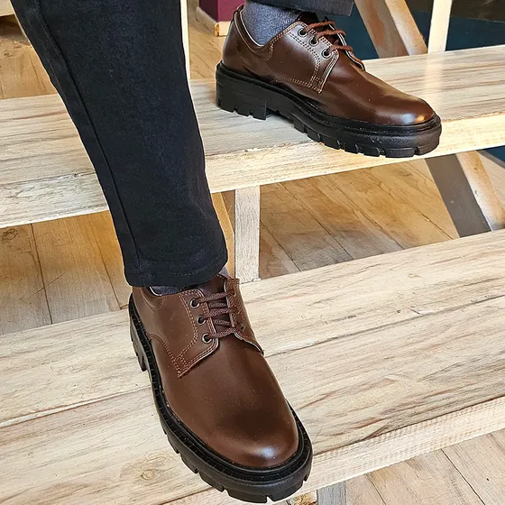 Zapatos Hombre Cordones Suela Alta Moda Modernos Plataforma