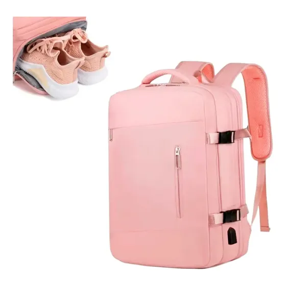 Mochila De Viaje Compartimientos Usb Impermeable Carry On